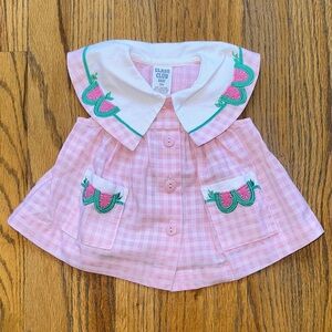 Vintage Class Club Baby Pink Plaid Kids Top
